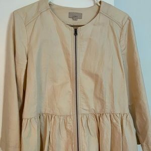 NWOT Ann Taylor Loft linen jacket with ruffle detail